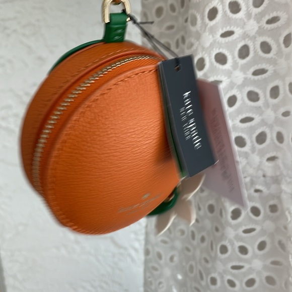 BEAUTIFUL NWT KATE SPADE CLEMENTINE COIN PURSE KEY RING ORANGE MULTI NOVELTY - Picture 3 of 5